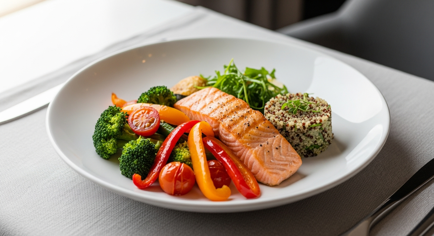 Perfect single portion meal on a plate