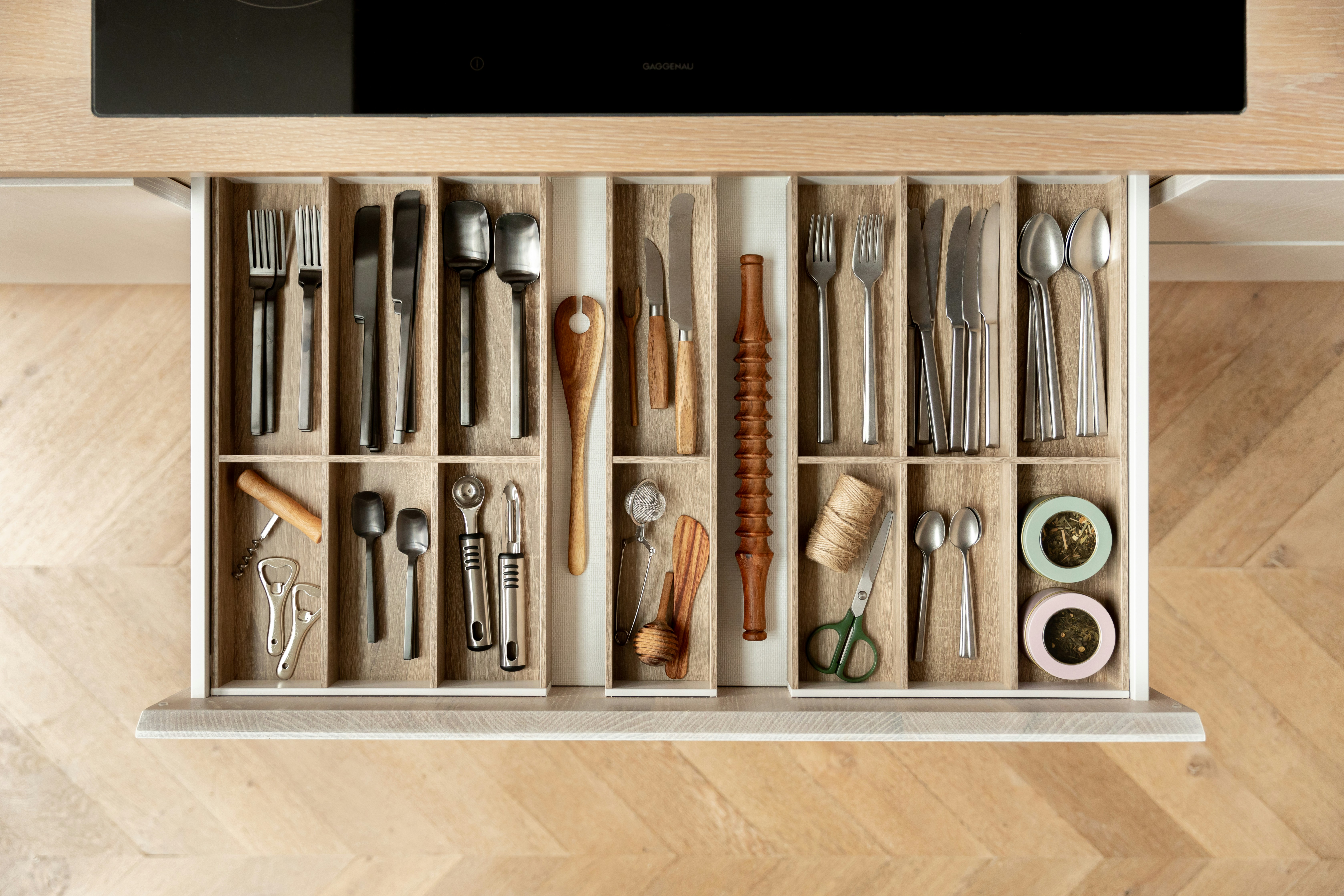 Kitchen counter with useful and useless cooking tools