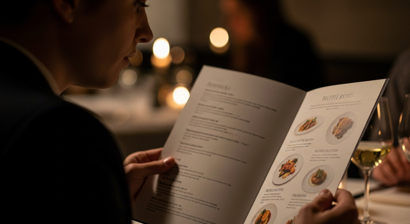 Person looking at restaurant menu